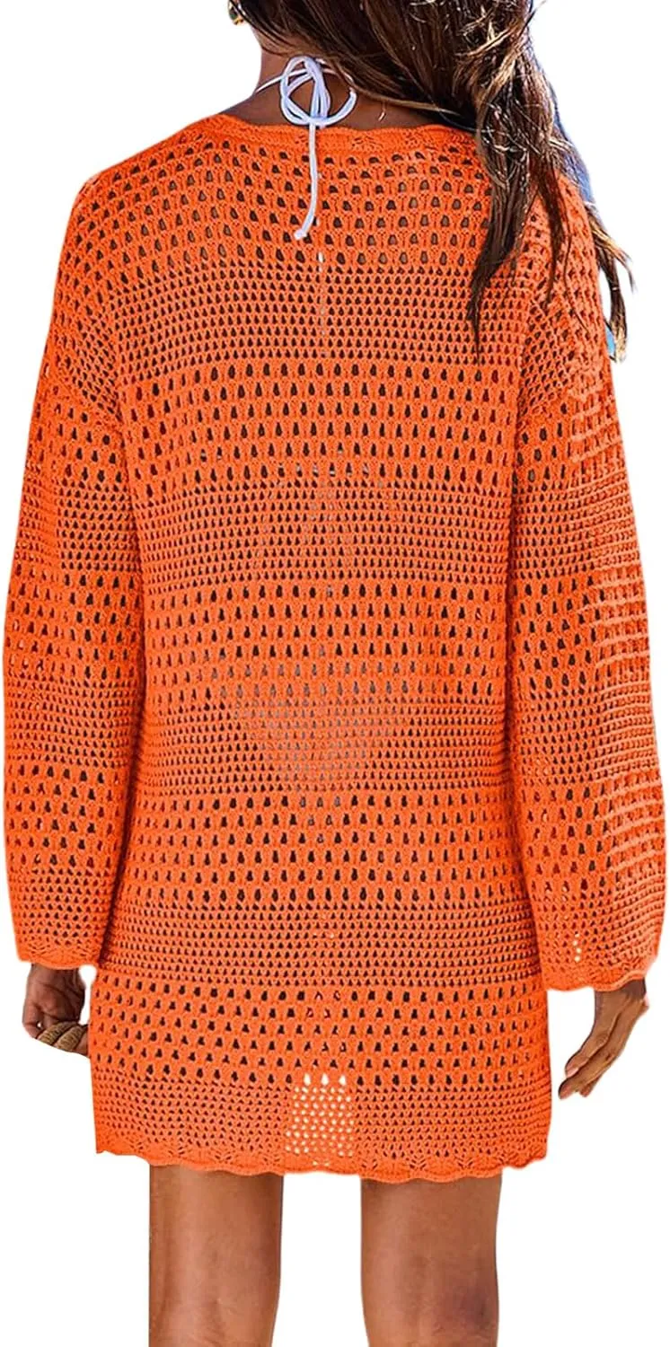 Dresses for Women Cover Up Summer Bathing Suit Coverup Dress Knit Beach Dress Beach Vacation Sundress 2025