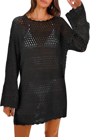 Dresses for Women Cover Up Summer Bathing Suit Coverup Dress Knit Beach Dress Beach Vacation Sundress 2025