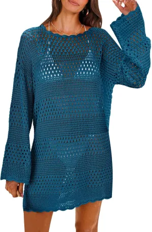 Dresses for Women Cover Up Summer Bathing Suit Coverup Dress Knit Beach Dress Beach Vacation Sundress 2025