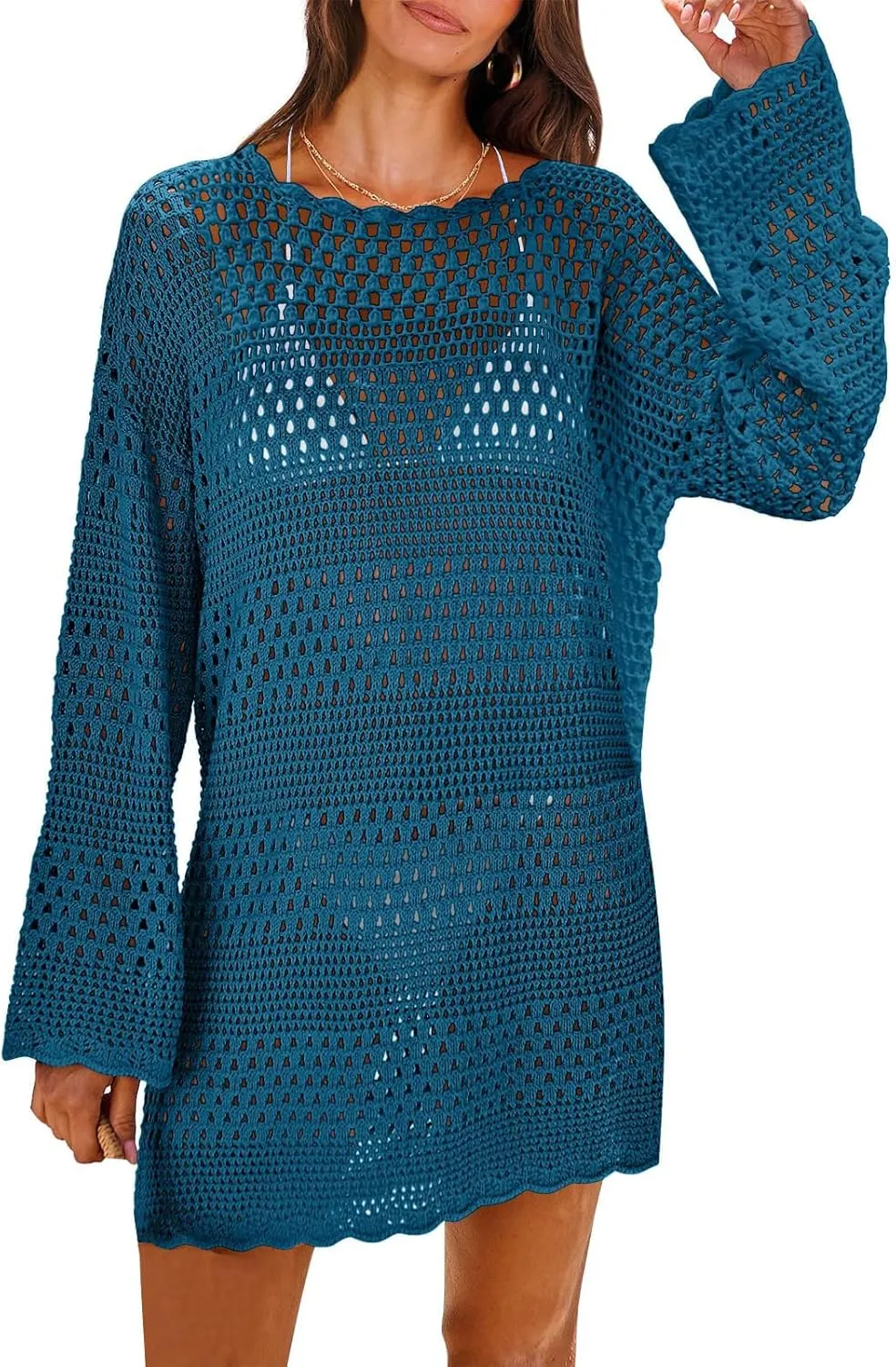 Dresses for Women Cover Up Summer Bathing Suit Coverup Dress Knit Beach Dress Beach Vacation Sundress 2025