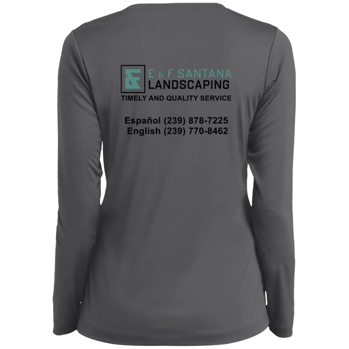 E&F Ladies’ Long Sleeve Performance V-Neck Tee