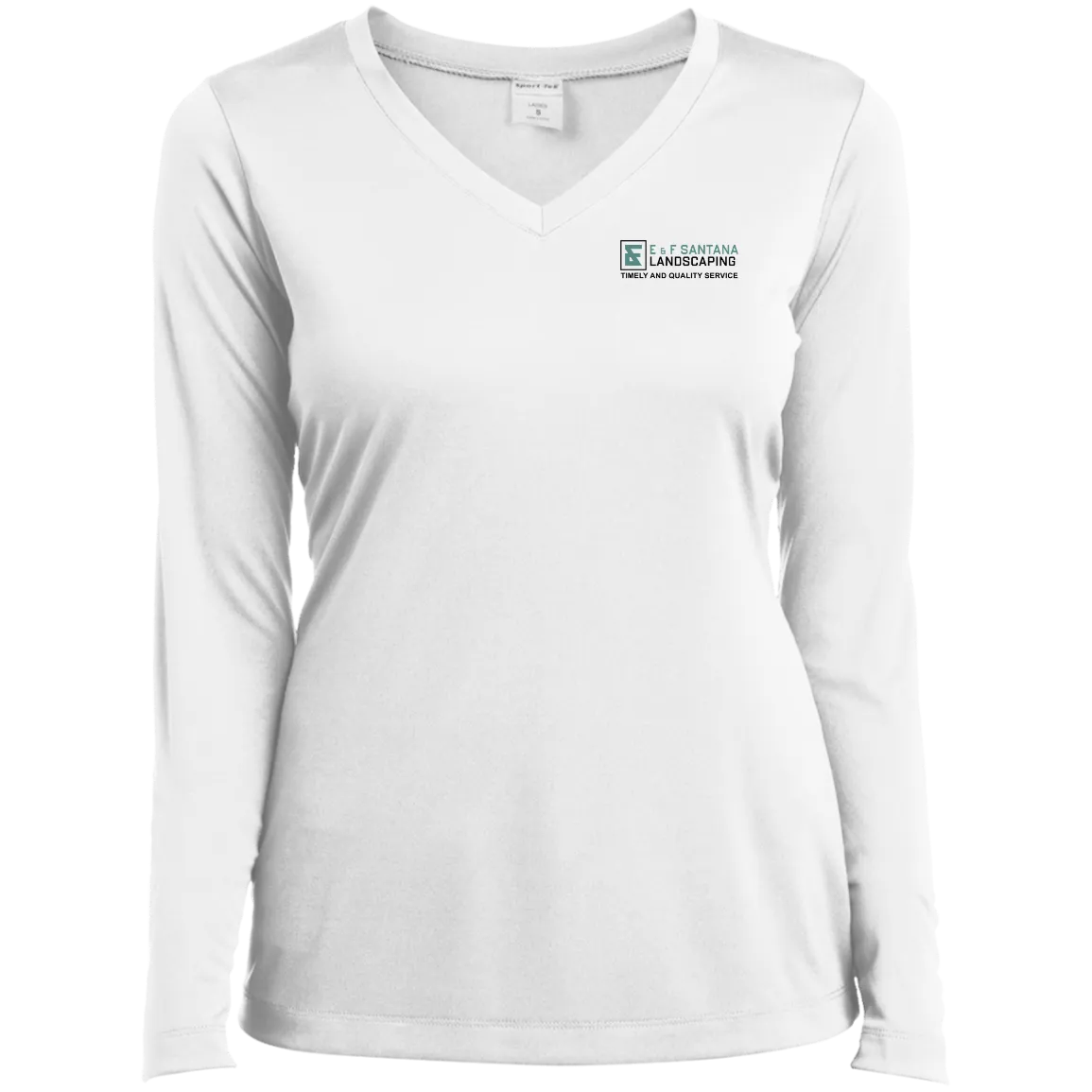 E&F Ladies’ Long Sleeve Performance V-Neck Tee