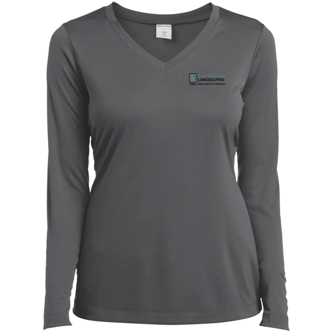 E&F Ladies’ Long Sleeve Performance V-Neck Tee