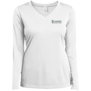 E&F Ladies’ Long Sleeve Performance V-Neck Tee