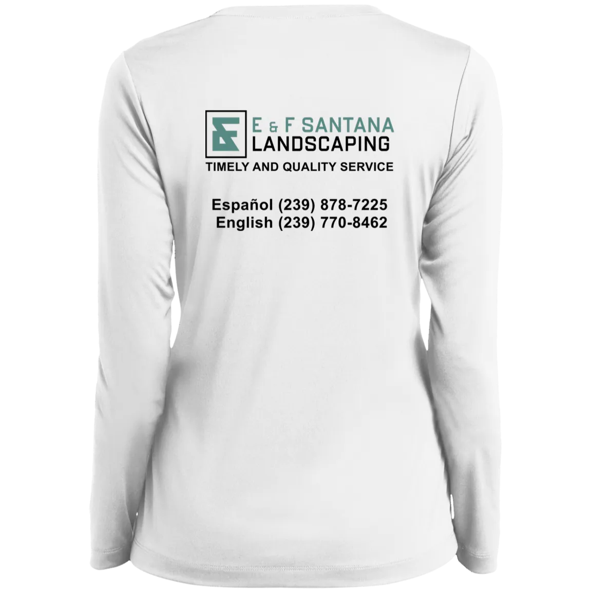 E&F Ladies’ Long Sleeve Performance V-Neck Tee