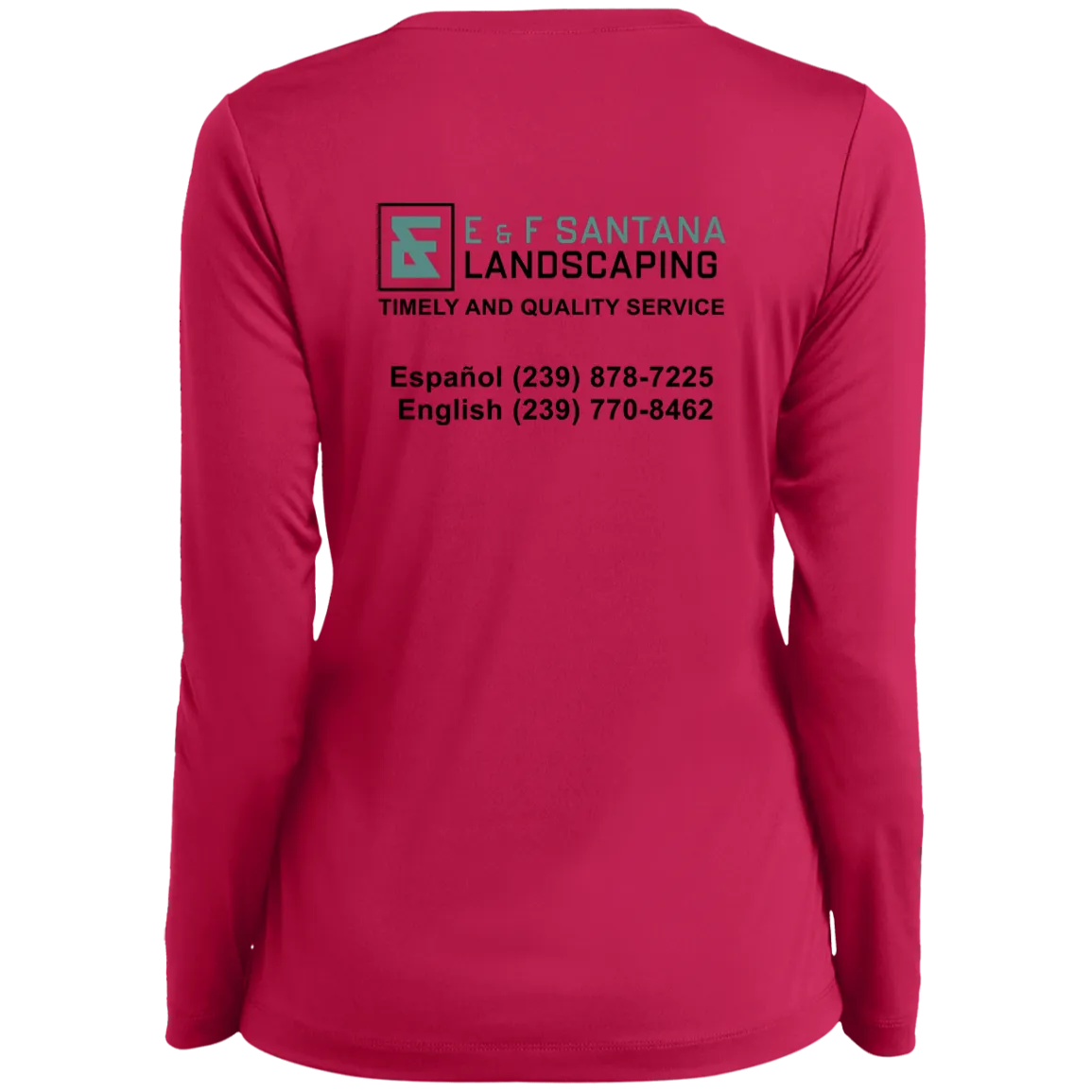 E&F Ladies’ Long Sleeve Performance V-Neck Tee
