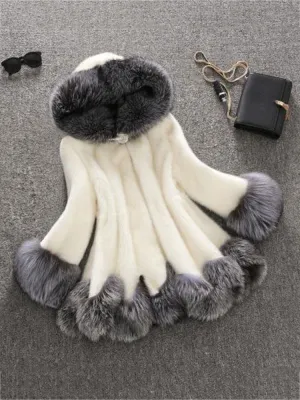Fashion Hooded Faux Fur Coats