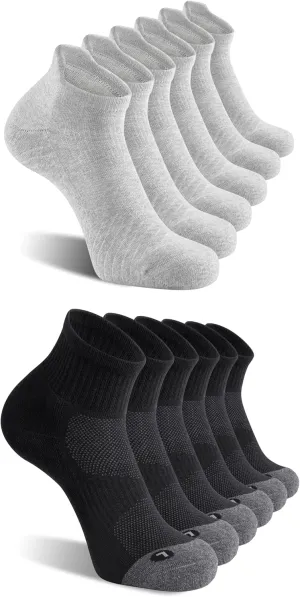 FITRELL 12 Pack Men's Athletic Running Ankle Socks and Low Cut Tab Sport Socks for Men