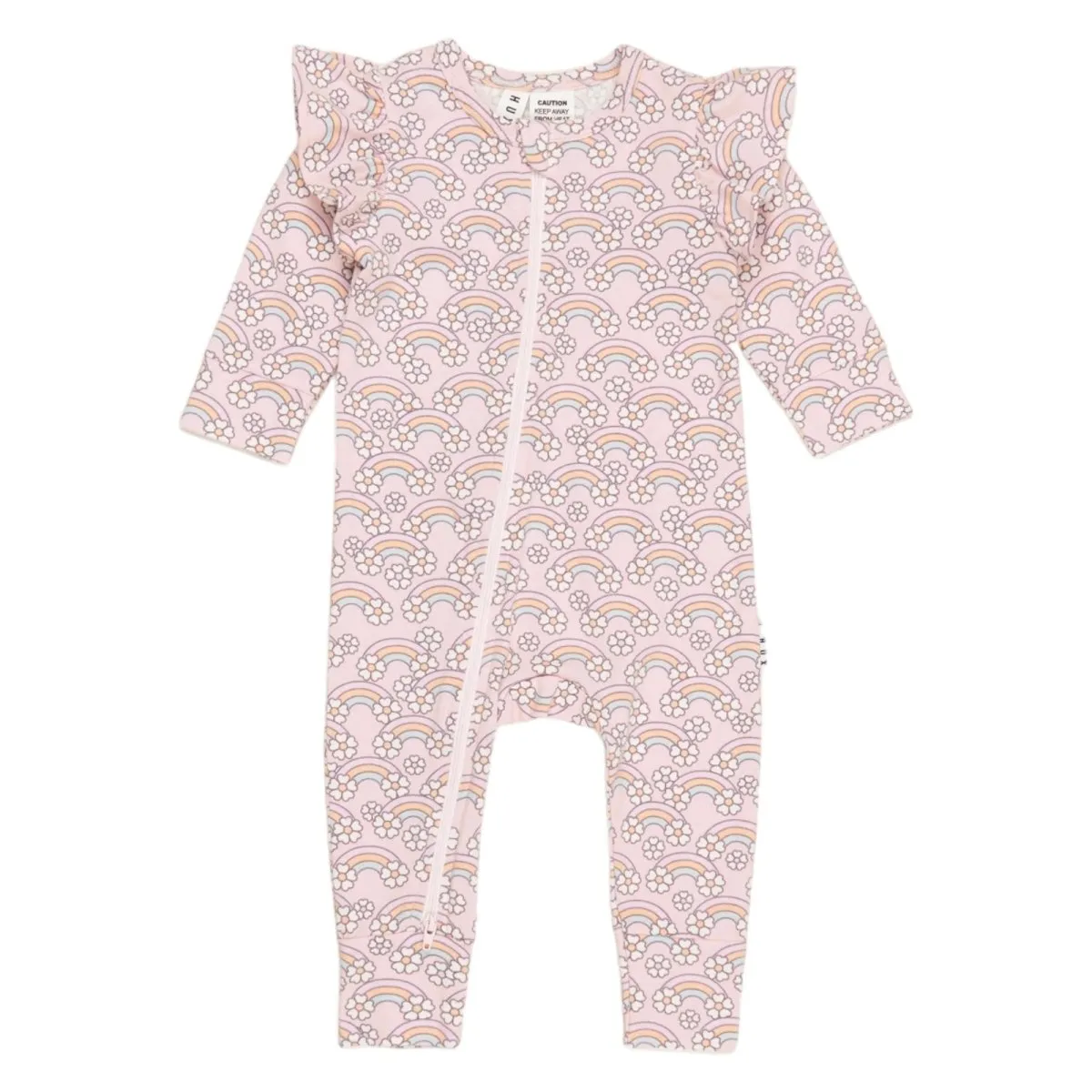 FLOWER BOW FRILL ZIP ROMPER