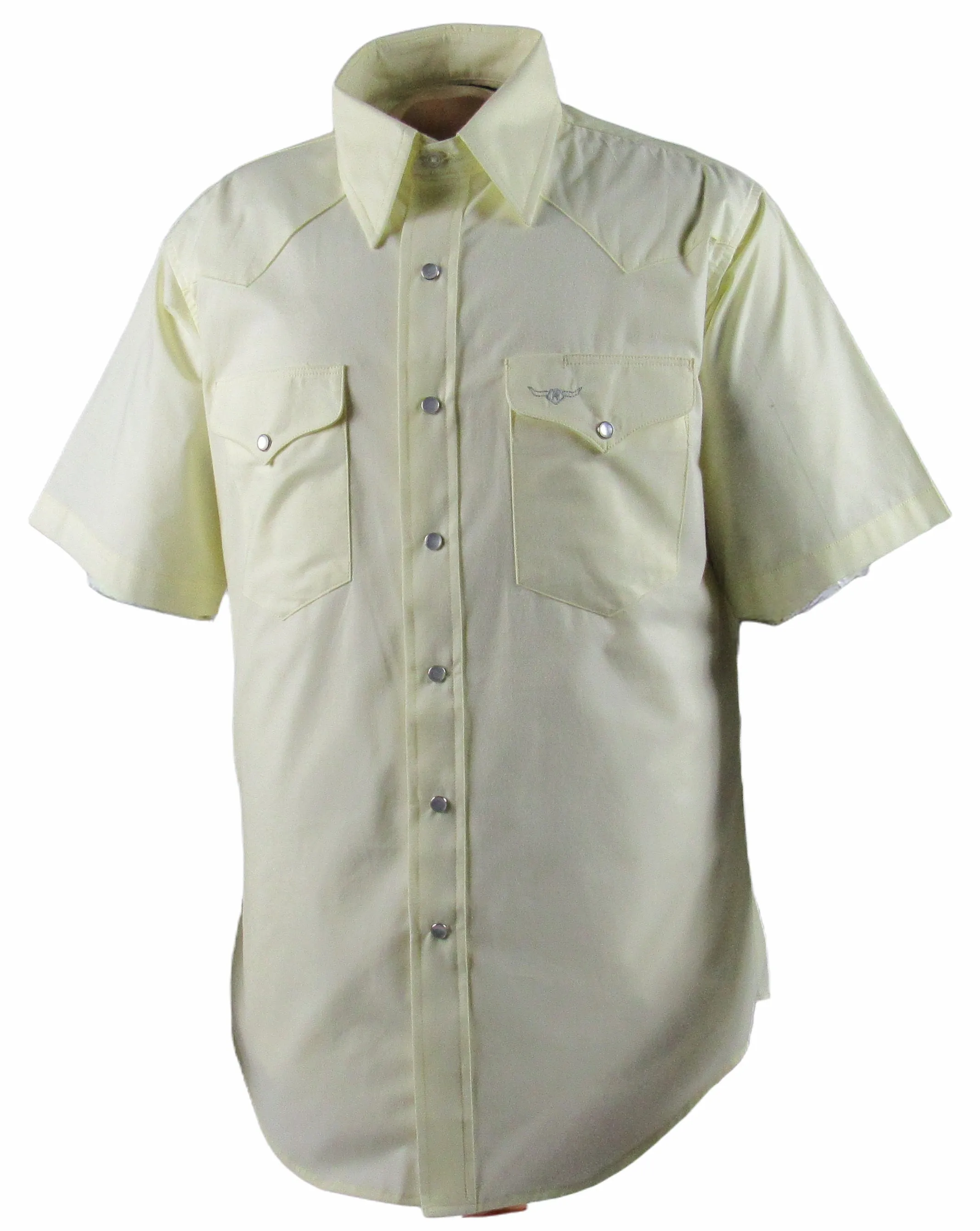 Flying R Ranchwear - Western Solid - Pale Yellow - Short Sleeve Snaps