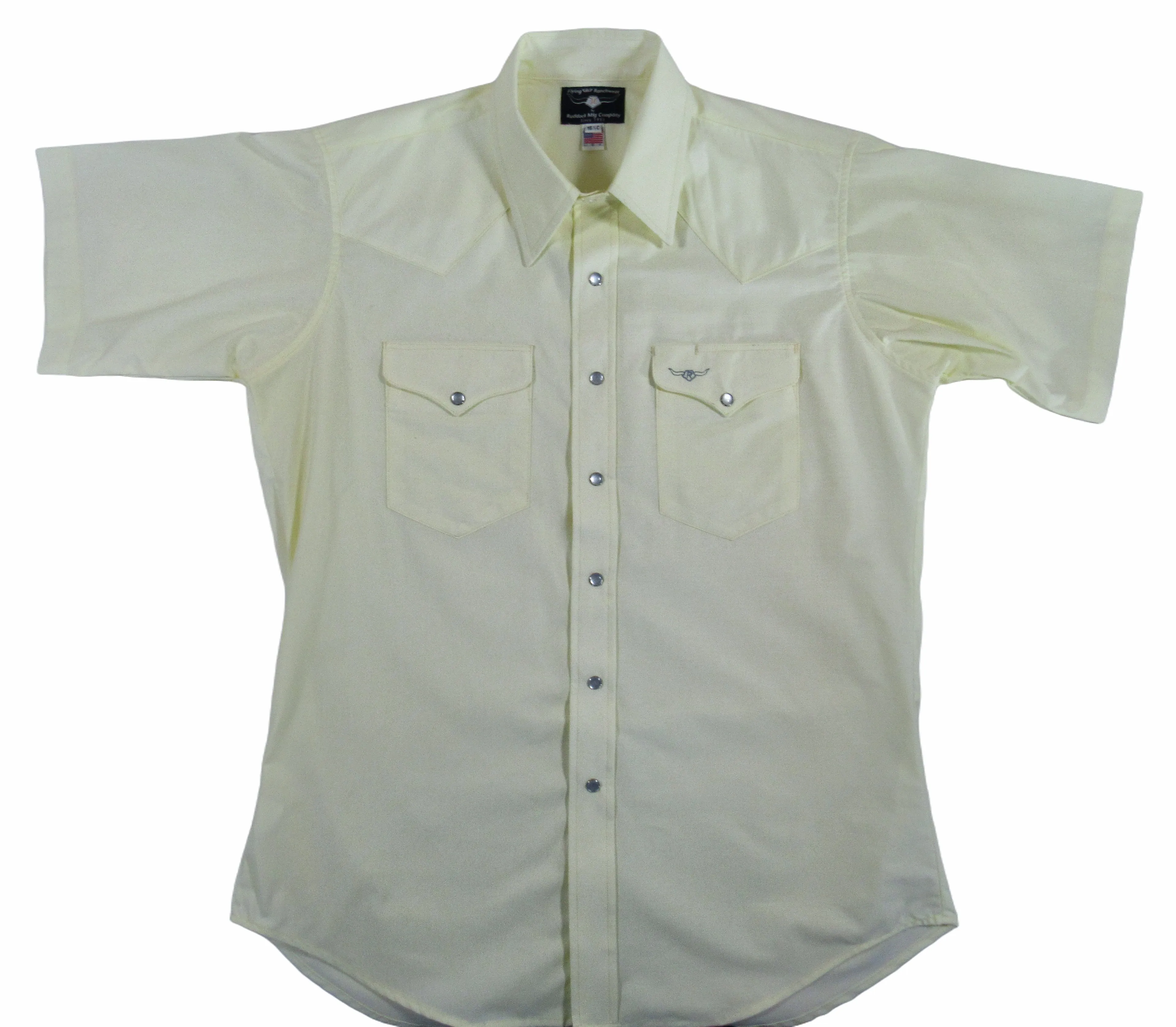 Flying R Ranchwear - Western Solid - Pale Yellow - Short Sleeve Snaps