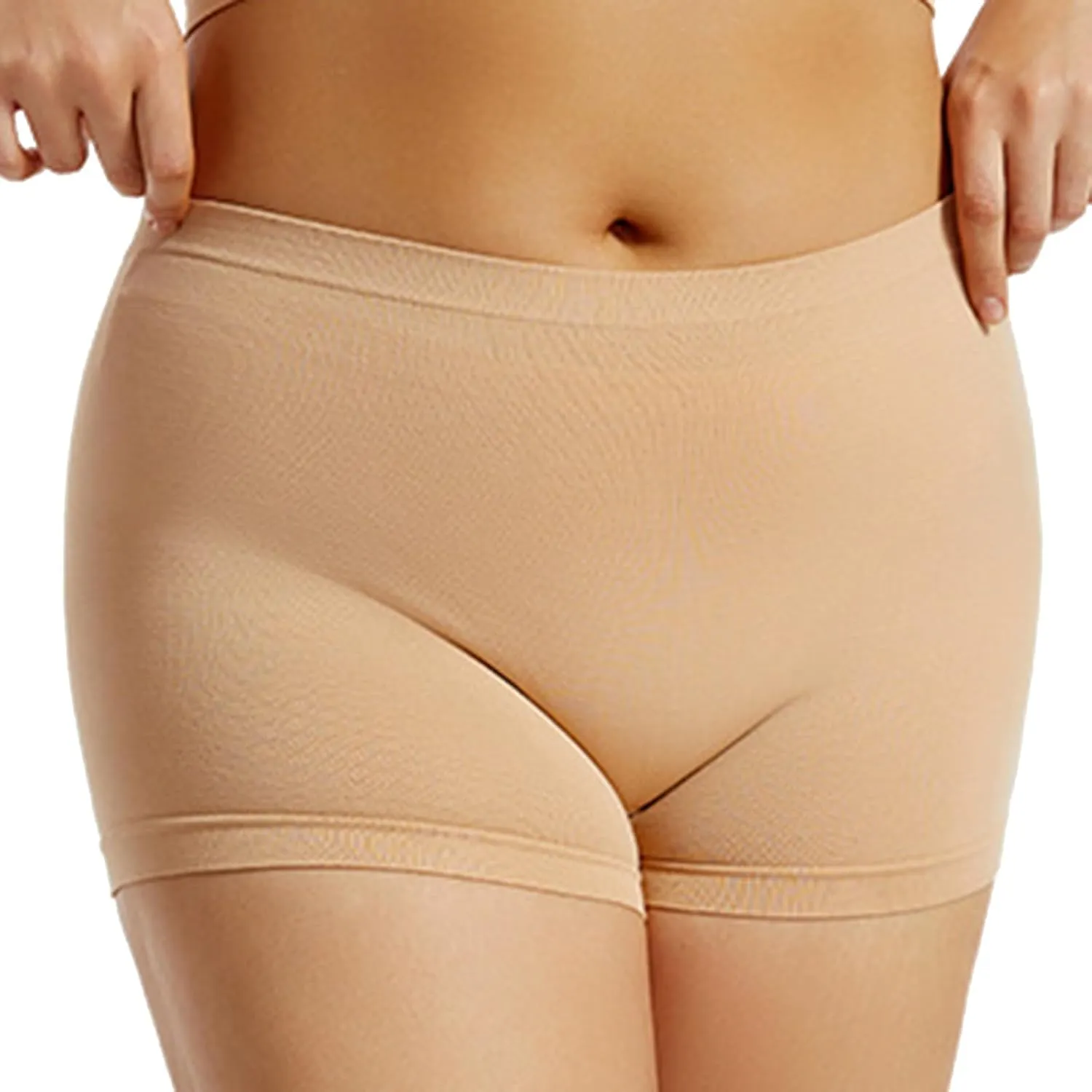 Franterd Women's Boyshort Underwear Full Coverage Seamless Panties Soft Stretch Briefs,Women's Seamless Underwear Plus Size