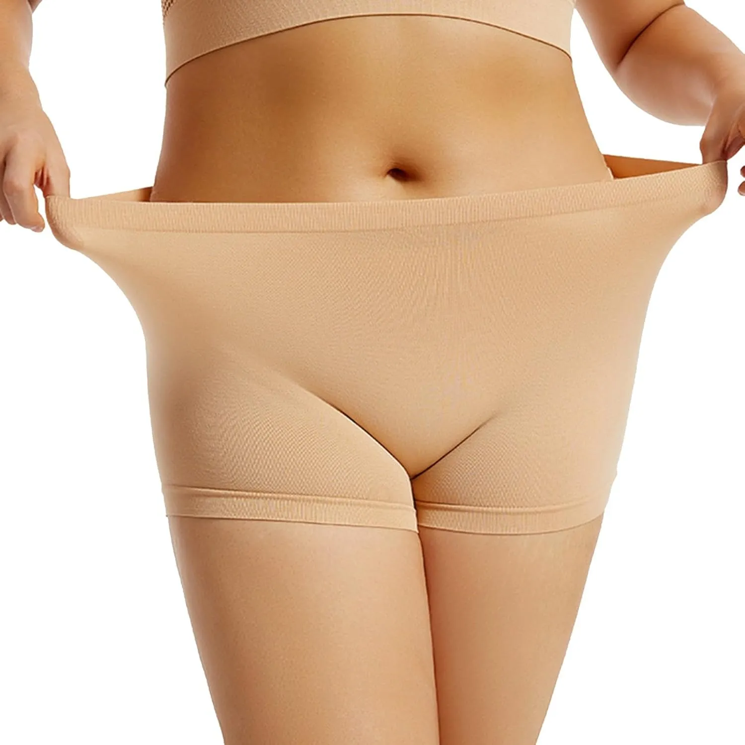 Franterd Women's Boyshort Underwear Full Coverage Seamless Panties Soft Stretch Briefs,Women's Seamless Underwear Plus Size