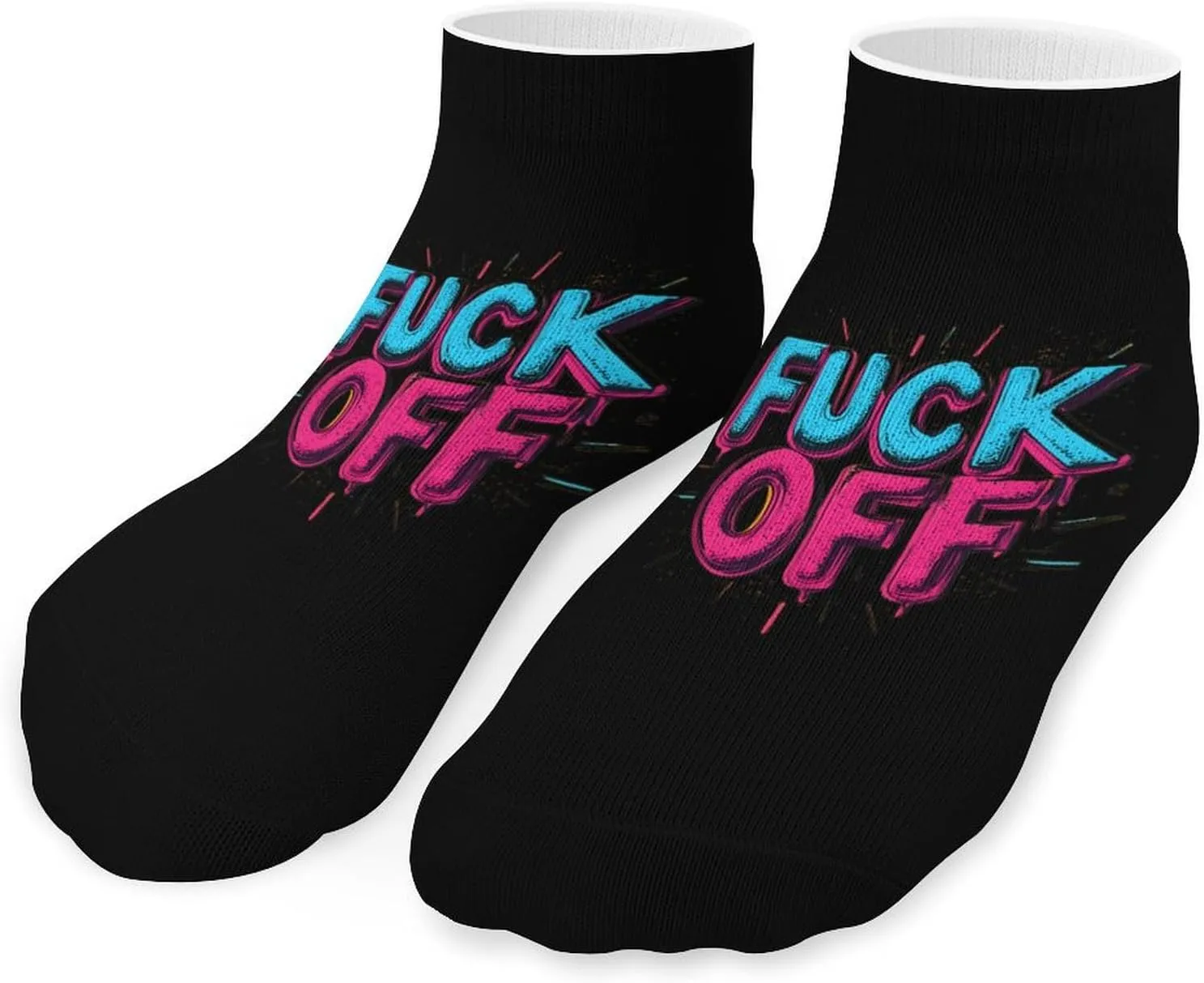 Fuk Off Unisex Activewear Ankle Socks Lightweight Low Cut And No Show Socks