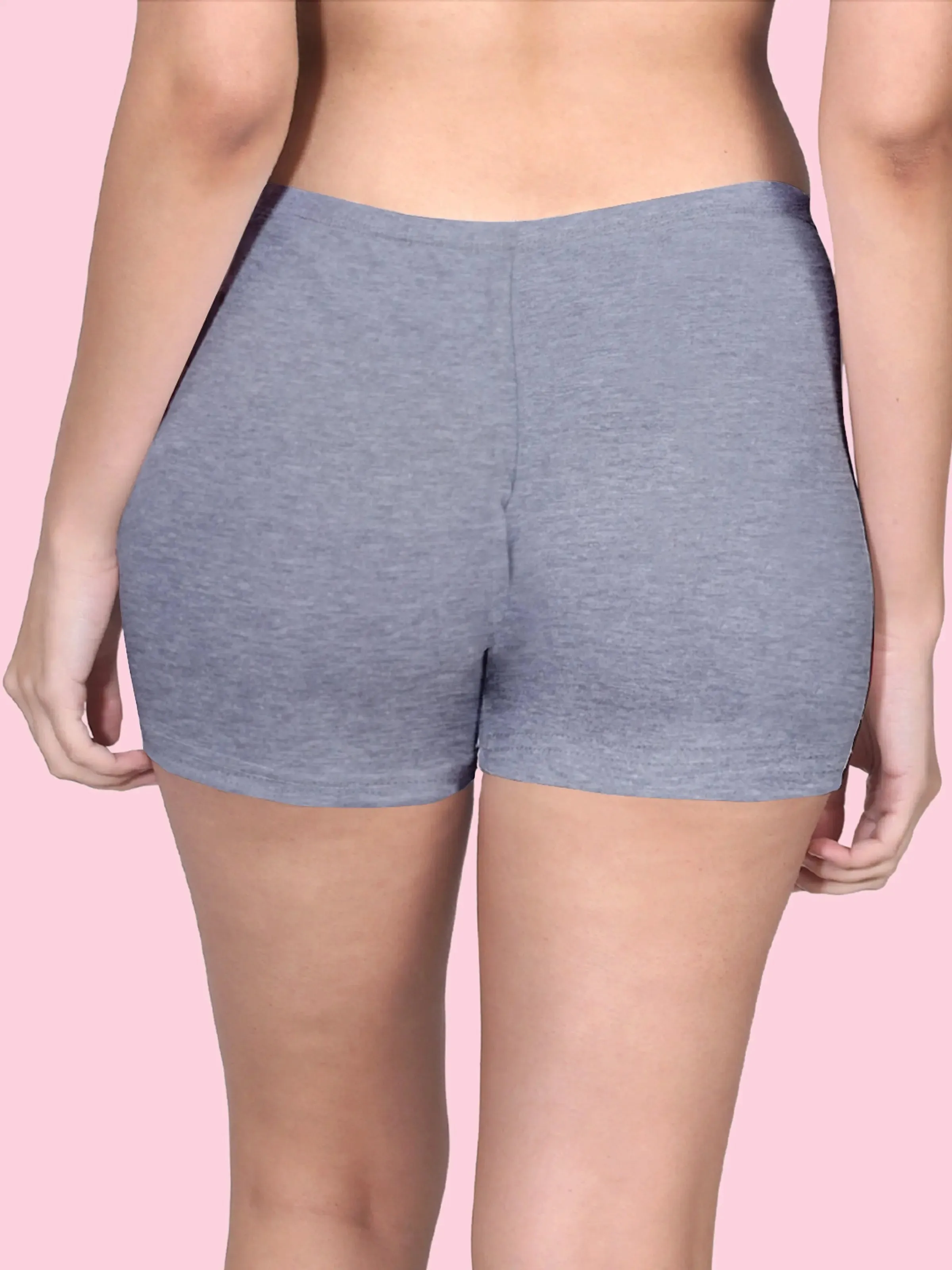 Full Coverage High Waist Long Panties with Gusseted Crotch and No Side Seams in Grey Pack of 1