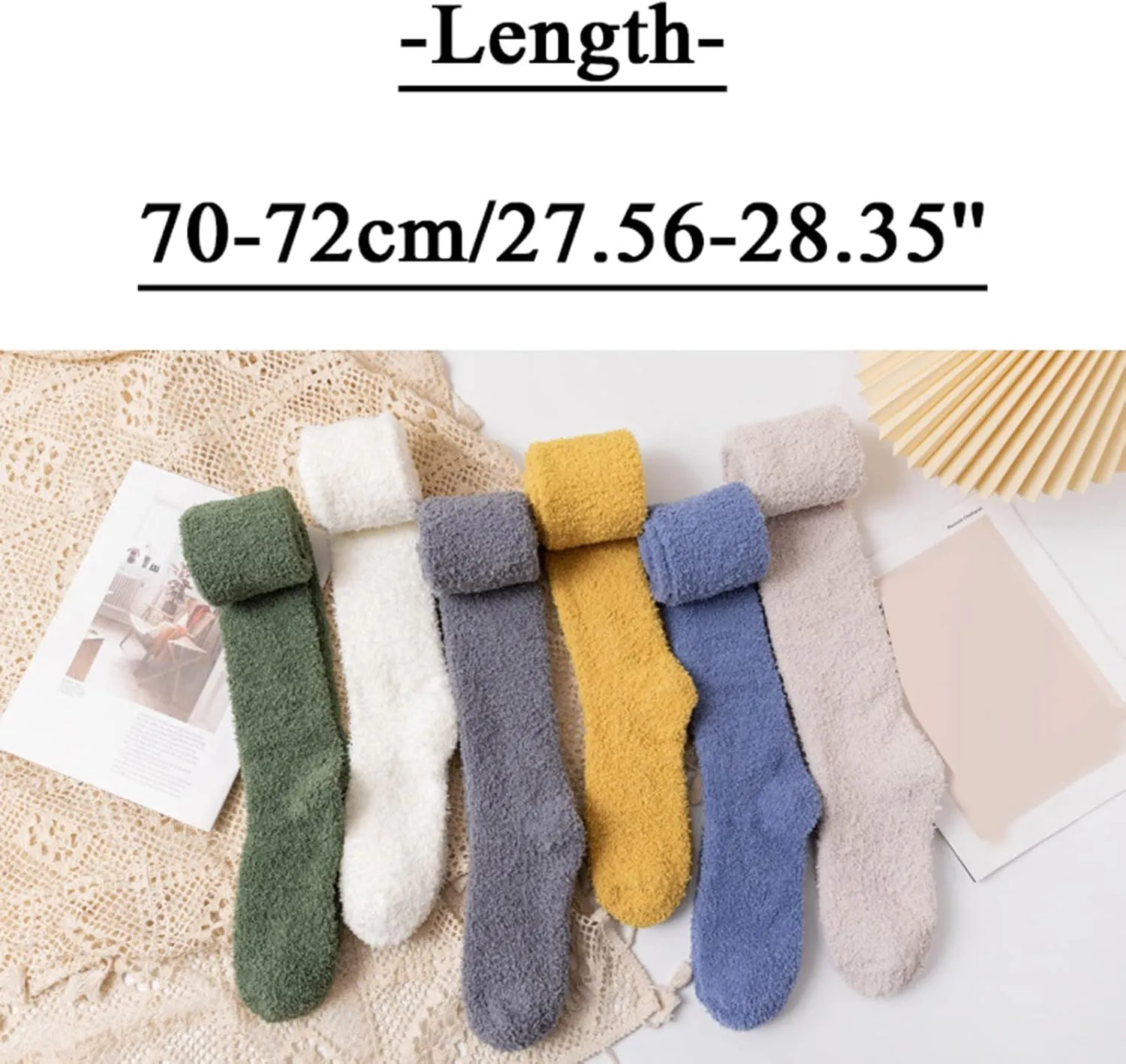 Fuzzy Socks for Women & Men Warm Fluffy Socks Cozy Slipper Socks Microfiber Soft Winter Christmas Socks