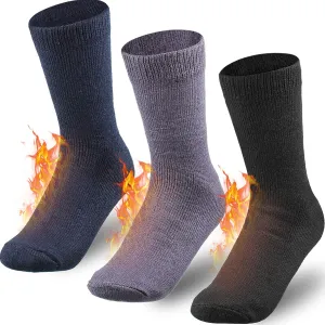 Geyoga 3 Pairs Winter Thermal Socks for Women Heated Warm Socks Insulated Thick Crew Socks for Cold Weather