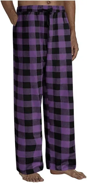 GOFULY Pajama Pants Men Comfy Plaid Funny Christmas Pajamas Pj Pants Elastic Waist Drawstring Pants Sleepwear Pants Pockets