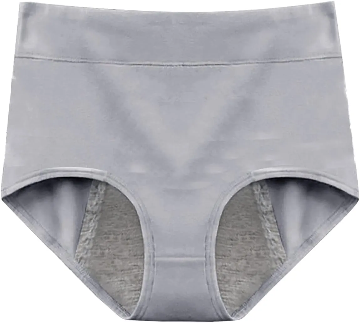 GOKKILRW Underwear Women Plus Size High Waist Stretch Soft Panties Full Coverage Leakproof Briefs Breathable Comfort Thongs