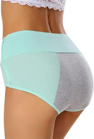 GOKKILRW Underwear Women Plus Size High Waist Stretch Soft Panties Full Coverage Leakproof Briefs Breathable Comfort Thongs