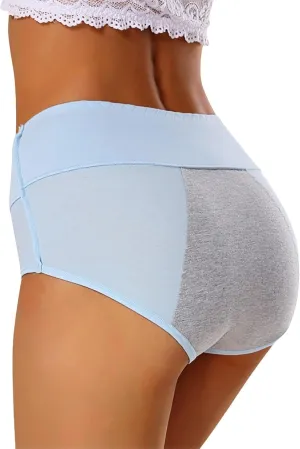 GOKKILRW Underwear Women Plus Size High Waist Stretch Soft Panties Full Coverage Leakproof Briefs Breathable Comfort Thongs