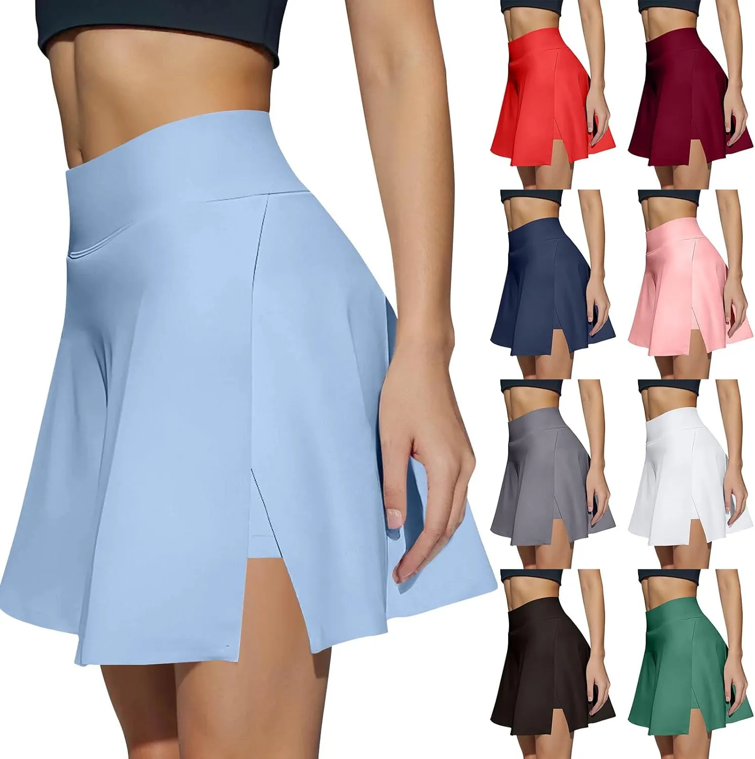 Golf Skirts for Women with Shorts High Waisted Tummy Control Tennis Skorts w/Pockets Lightweight Casual Workout Skirt