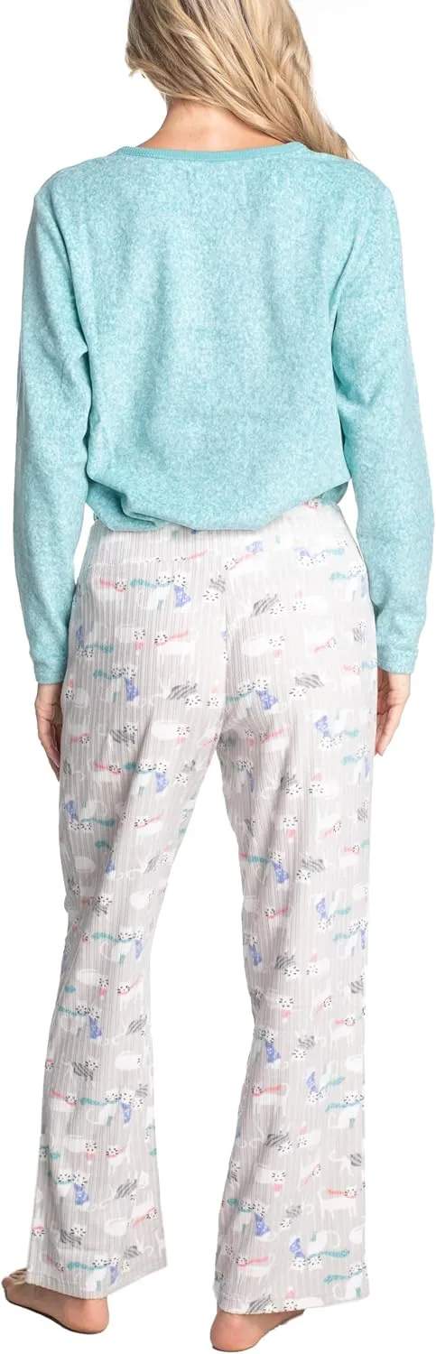 Goodnight Kiss Bear Hug 2 Thermal Fleece Pajama Set, Long Sleeve Shirt and Sleep Pants
