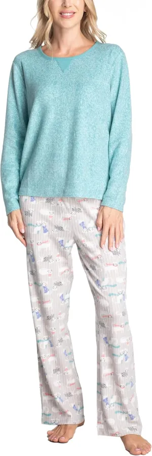 Goodnight Kiss Bear Hug 2 Thermal Fleece Pajama Set, Long Sleeve Shirt and Sleep Pants