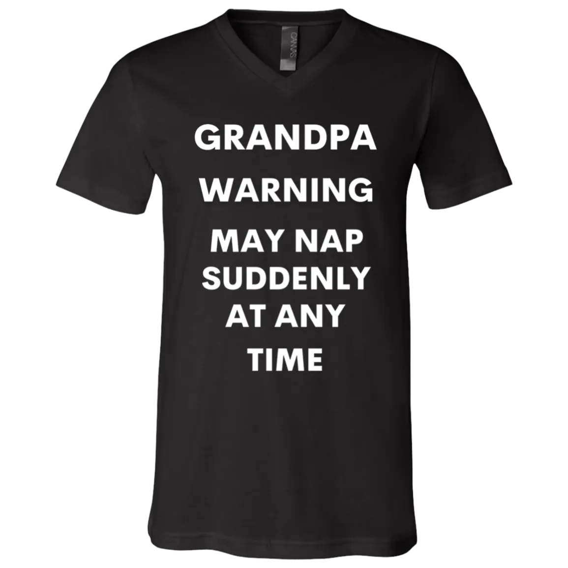 Grandpa naps white 3005 Unisex Jersey SS V-Neck T-Shirt