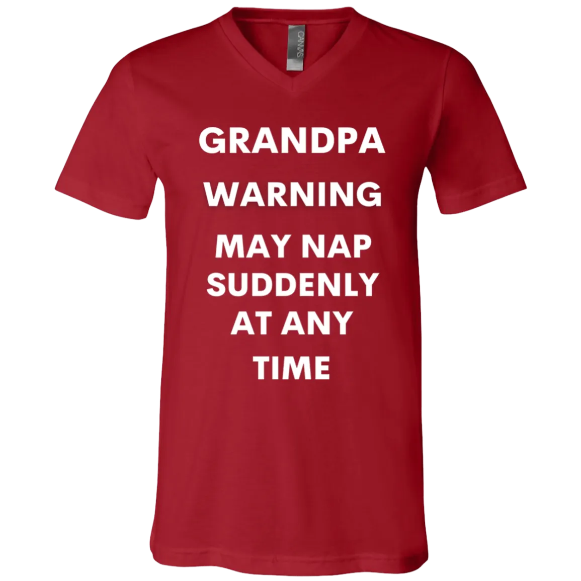 Grandpa naps white 3005 Unisex Jersey SS V-Neck T-Shirt