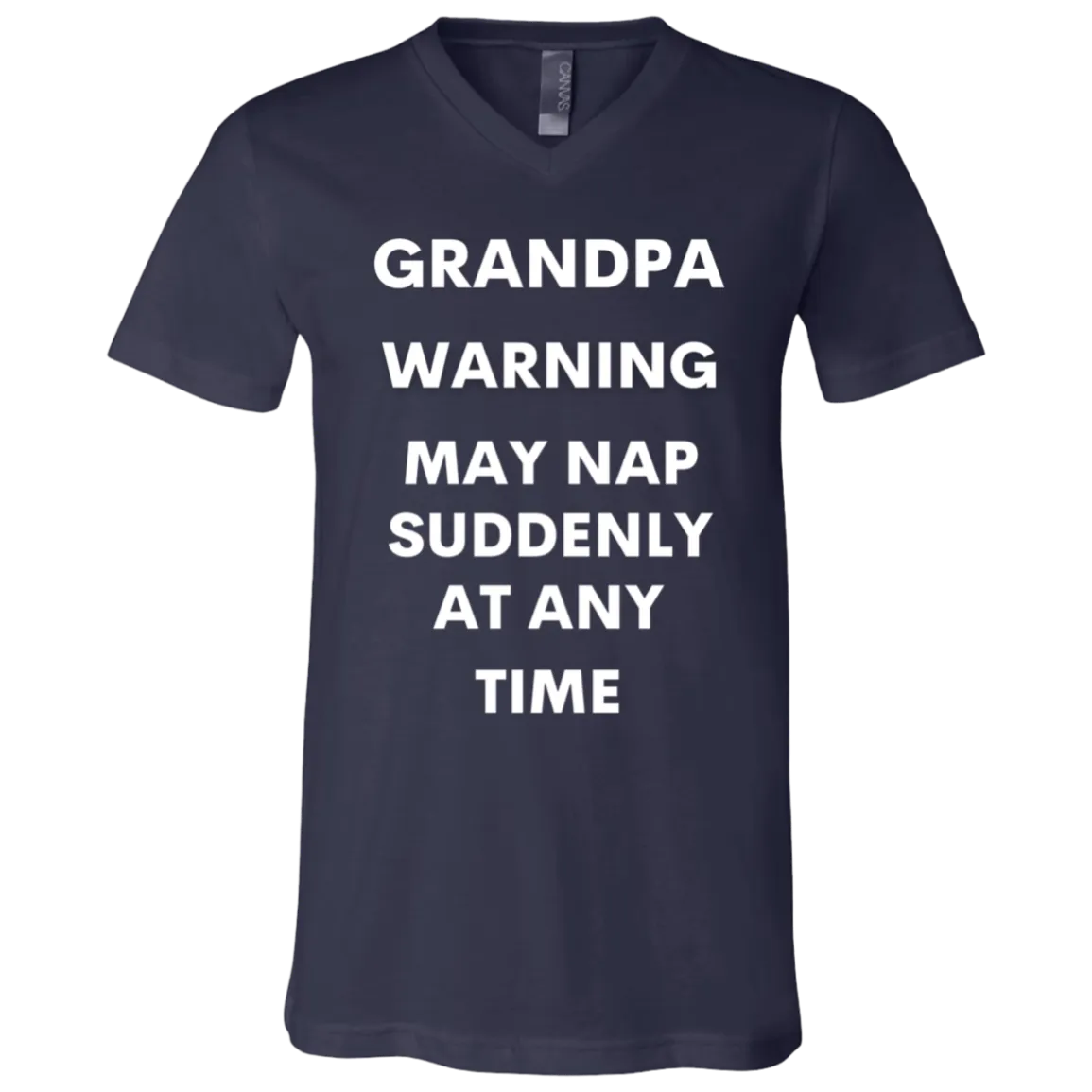 Grandpa naps white 3005 Unisex Jersey SS V-Neck T-Shirt