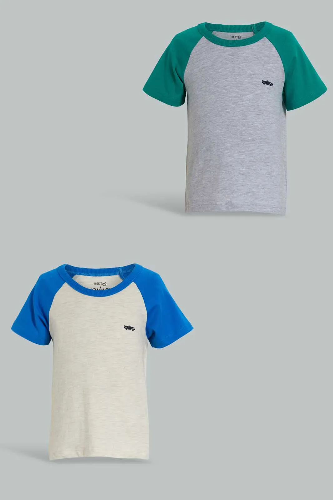 Grey And Beige Raglan T-Shirt For Baby Boys (Pack of 2)