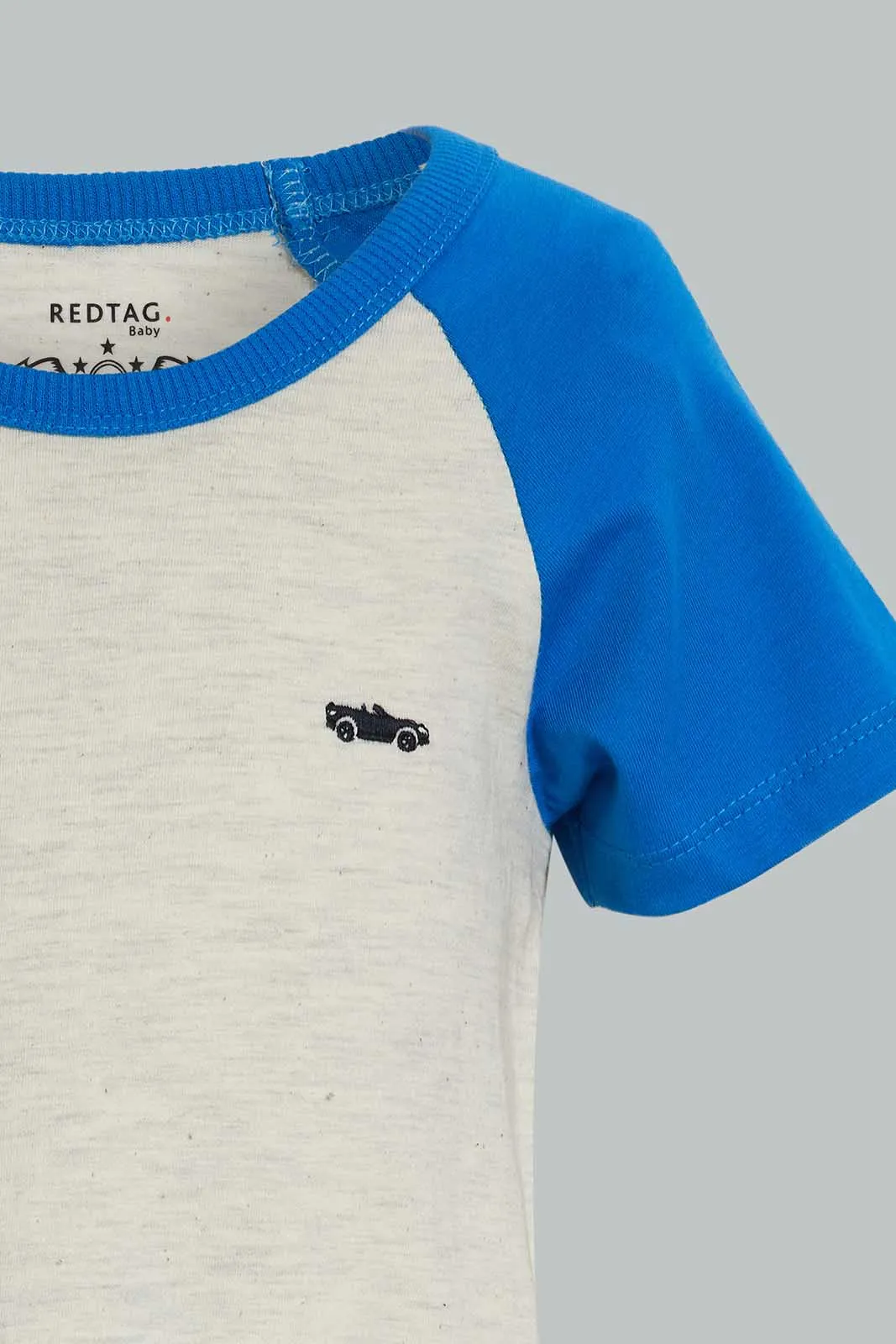 Grey And Beige Raglan T-Shirt For Baby Boys (Pack of 2)