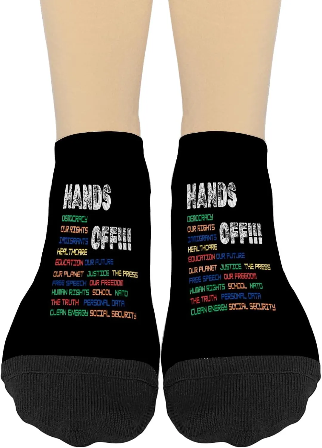 Hands Offs Protests Comfort No Show Socks Women Low Cut Men Socks