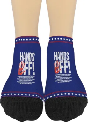 Hands Offs Protests Mens Low Cut Socks No Show for Womens Sock