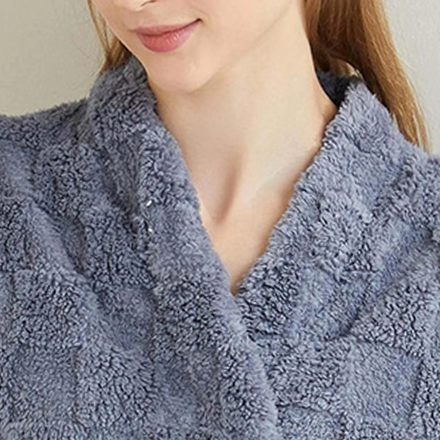 HGps8w 2 Piece Outfits for Women Fuzzy Fleece Lounge Sets, Long Belted Bath Robe & Soft Long Pants Pajamas Sleepwear