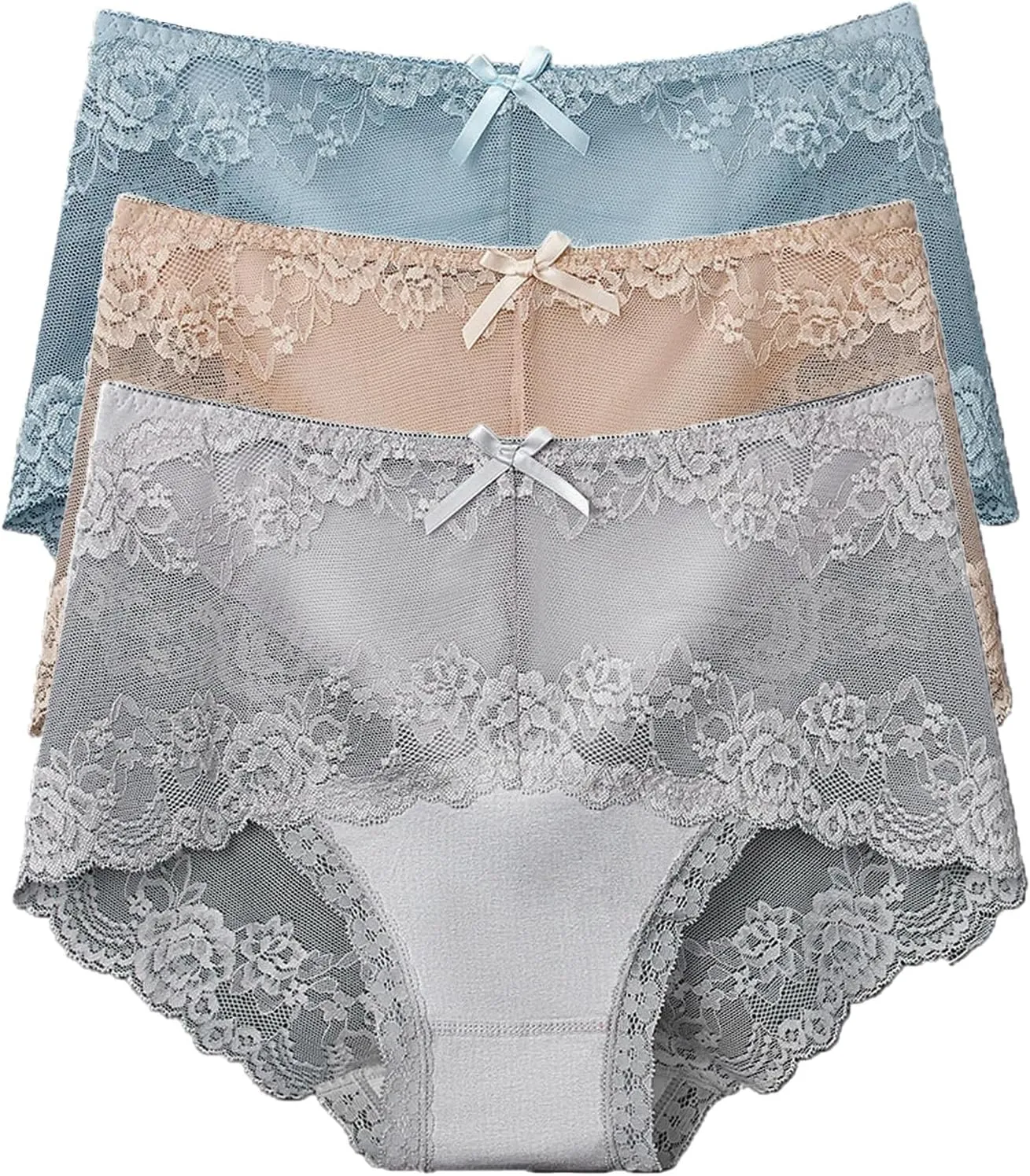 High Waist Underwear for Women 3 Pack Seamless Hipster Panties Soft Briefs Ladies Stretch Full Coverage Panties