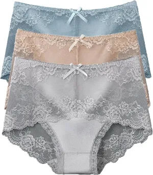 High Waist Underwear for Women 3 Pack Seamless Hipster Panties Soft Briefs Ladies Stretch Full Coverage Panties