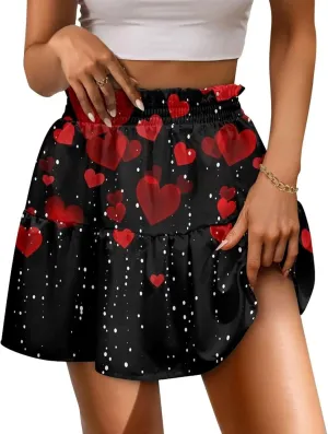High Waisted Skirts for Women Pleated Tennis Skirts for Women Valentine