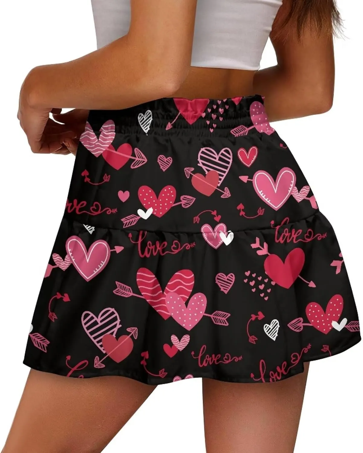 High Waisted Skirts for Women Pleated Tennis Skirts for Women Valentine