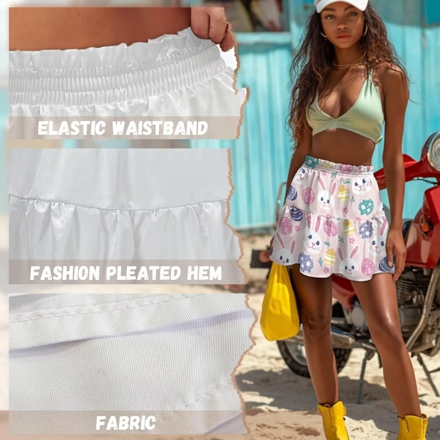 High Waisted Skirts for Women Pleated Tennis Skirts for Women Valentine