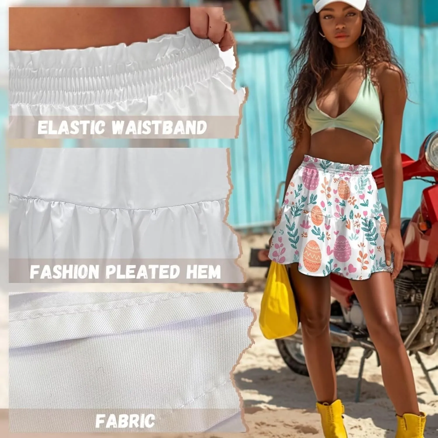High Waisted Skirts for Women Pleated Tennis Skirts for Women Valentine