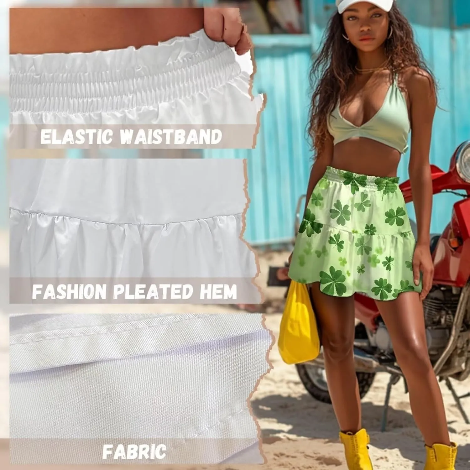 High Waisted Skirts for Women Pleated Tennis Skirts for Women Valentine