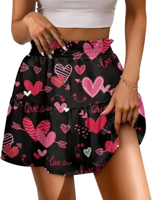 High Waisted Skirts for Women Pleated Tennis Skirts for Women Valentine