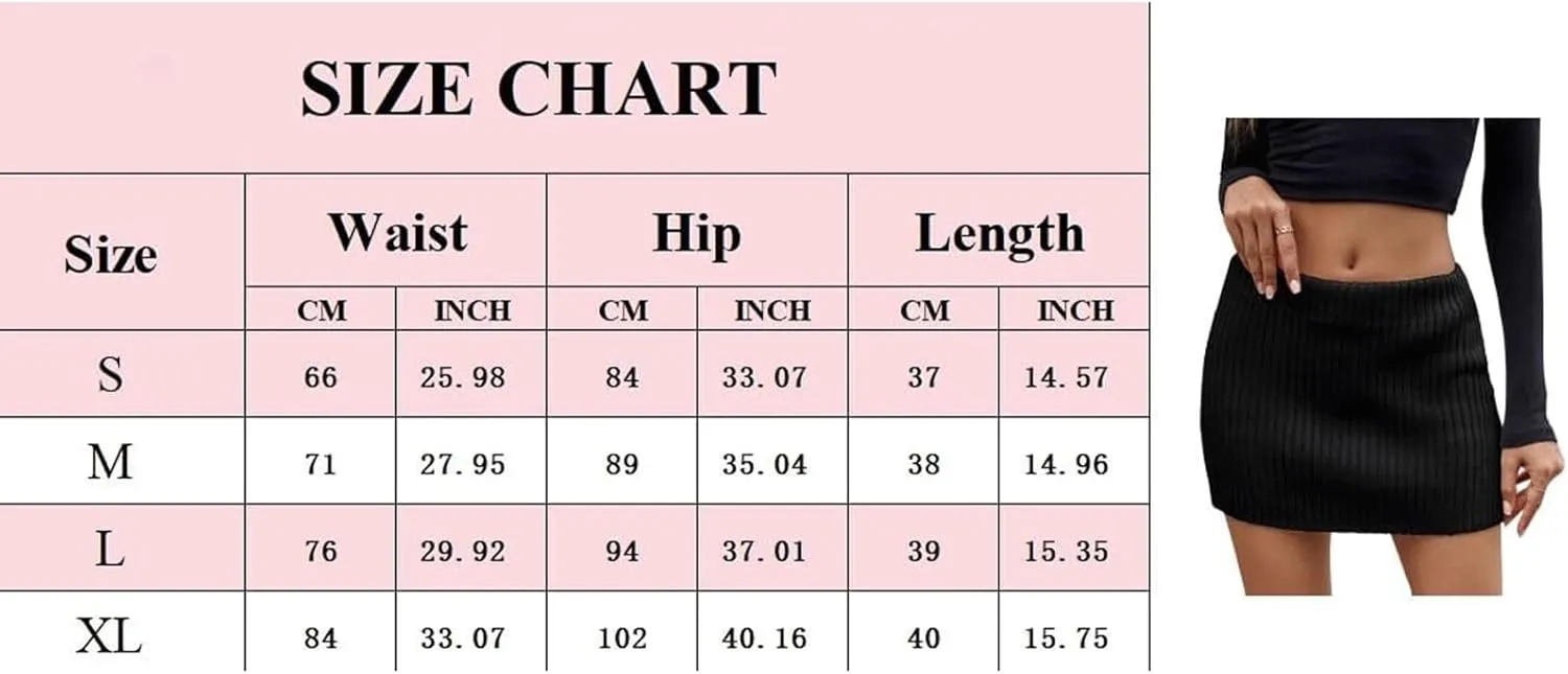 High waisted skirts for women Skirt High Waisted Stretch Knit Pencil Bodycon womens mini skirts