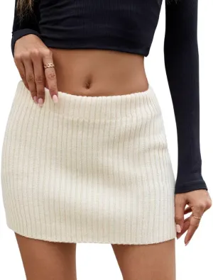 High waisted skirts for women Skirt High Waisted Stretch Knit Pencil Bodycon womens mini skirts