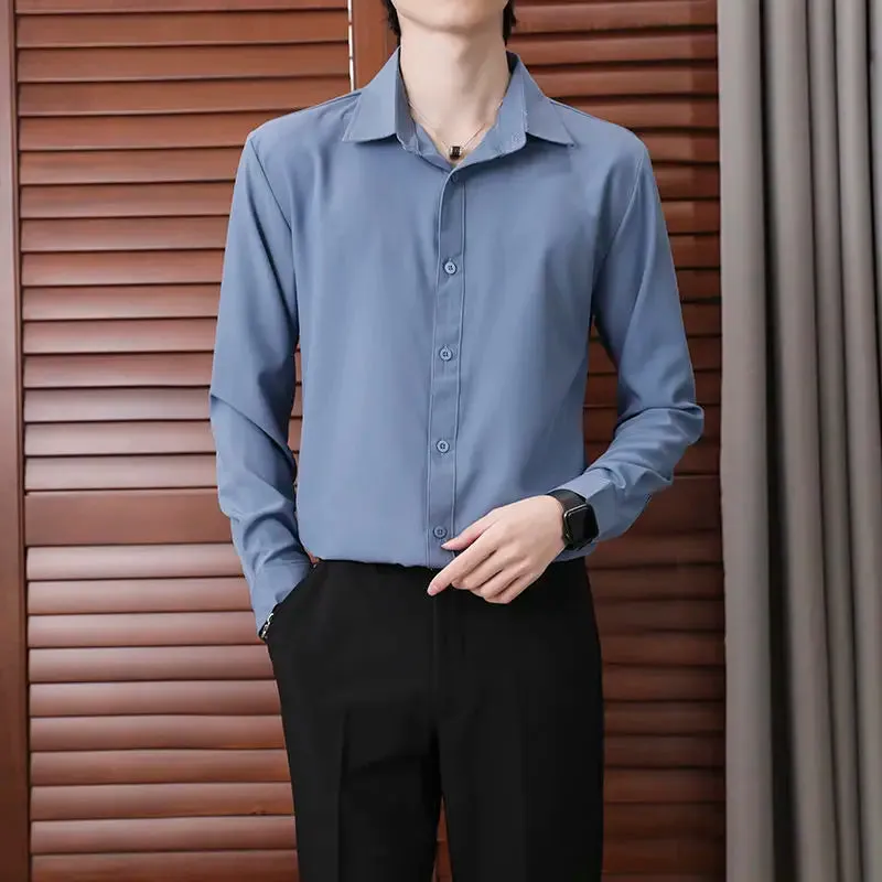 Hnzxzm Capable Temperament Handsome Turn-down Collar Men's Clothing Button Man Shirts Loose Office Lady Fashion Casual Spring Summer