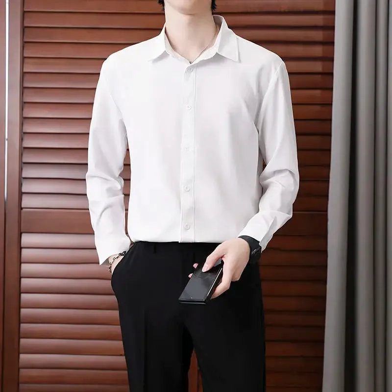 Hnzxzm Capable Temperament Handsome Turn-down Collar Men's Clothing Button Man Shirts Loose Office Lady Fashion Casual Spring Summer