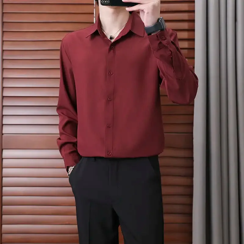 Hnzxzm Capable Temperament Handsome Turn-down Collar Men's Clothing Button Man Shirts Loose Office Lady Fashion Casual Spring Summer