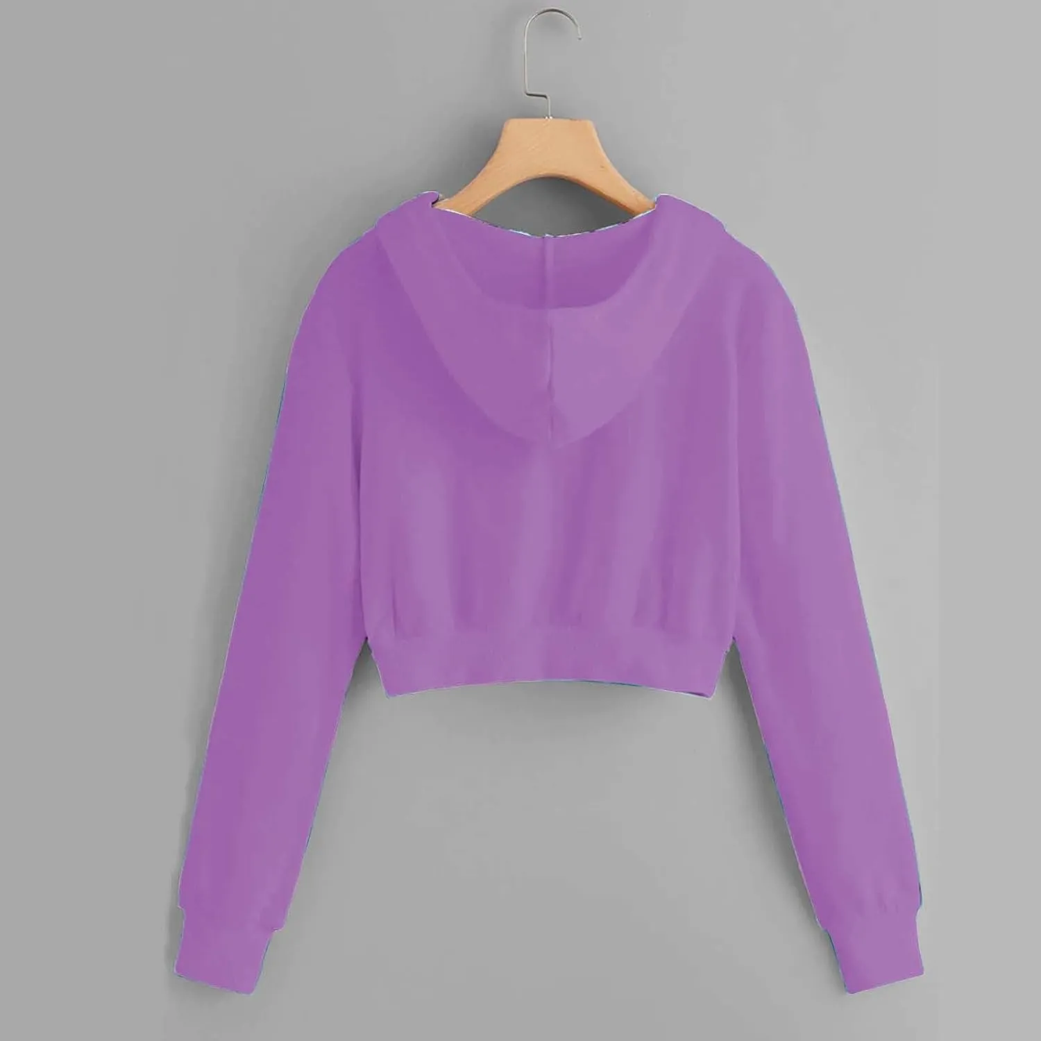 Hoodies for Women Solid Cropped Zip Up Hoodie Trendy Teen Girls Crop Top Jackets Casual Cute Cropped Hooded Jacket